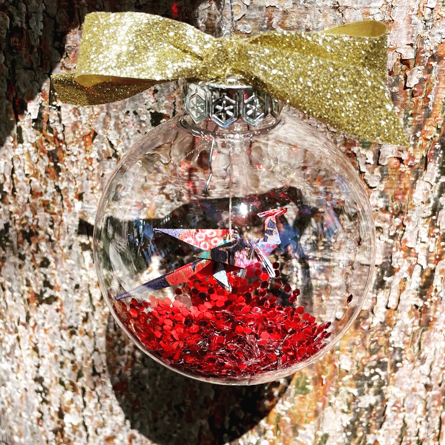 Origami Dragon ornament - Red -